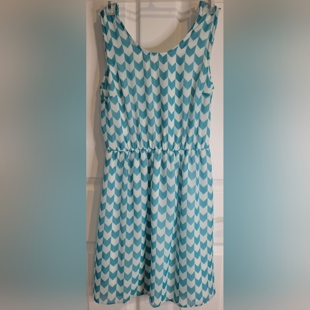 Turquoise and White dress